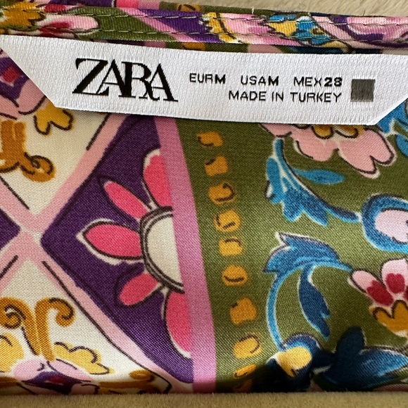 Zara Satin Effect print mini dress Multi color pink/purple/green/gold. Gorgeous! - Picture 8 of 10